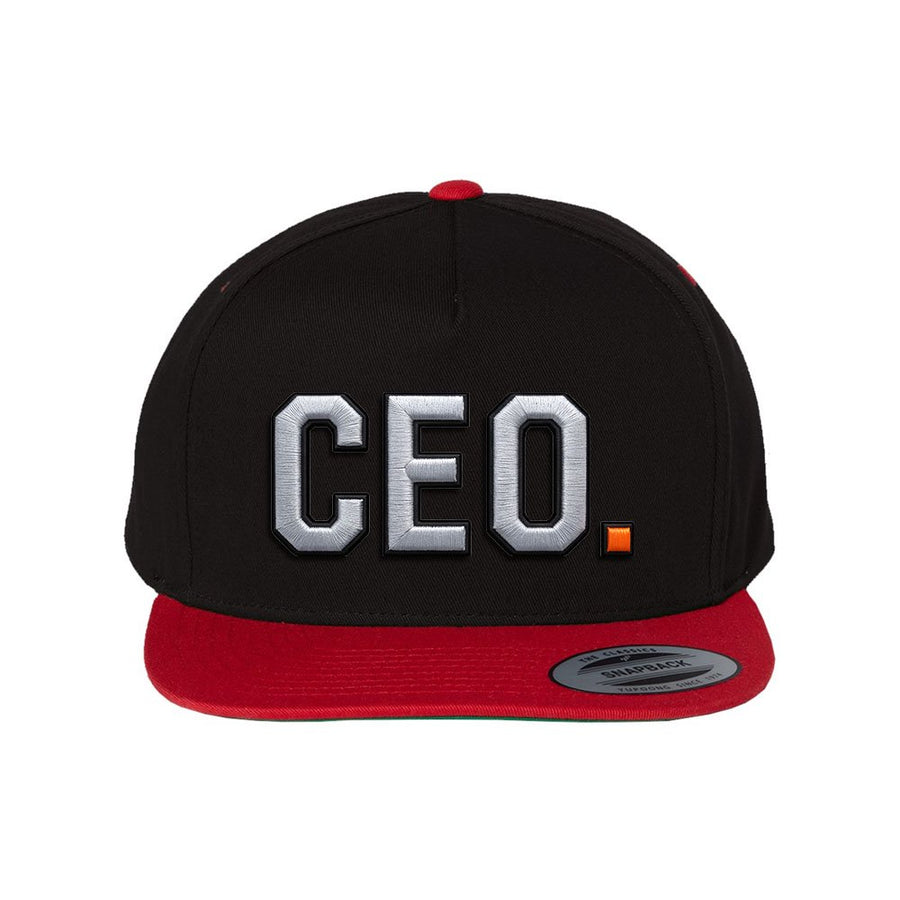 CEO. Puff Embroidered Five-Panel Cotton Twill Snapback Cap