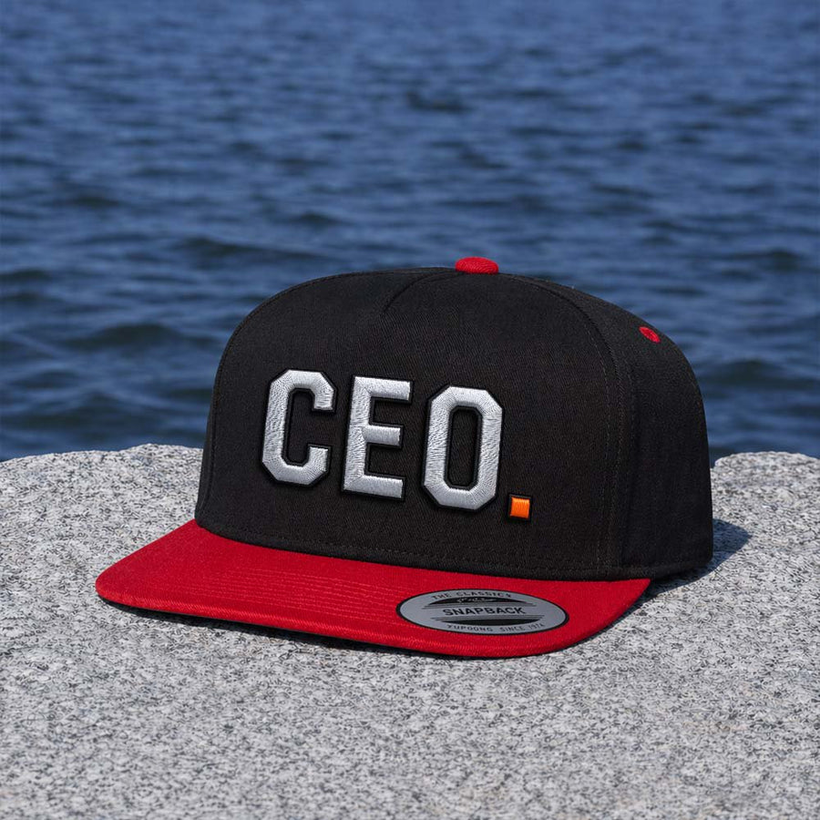 CEO. Puff Embroidered Five-Panel Cotton Twill Snapback Cap