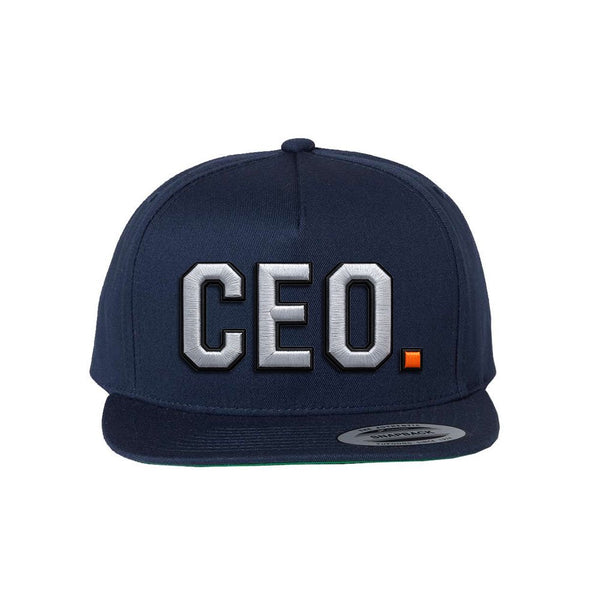 CEO. Puff Embroidered Five-Panel Cotton Twill Snapback Cap