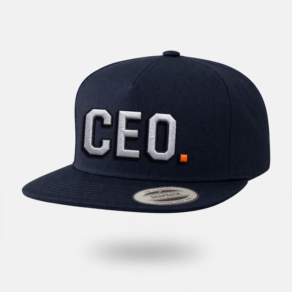 CEO. Puff Embroidered Five-Panel Cotton Twill Snapback Cap – Adorb