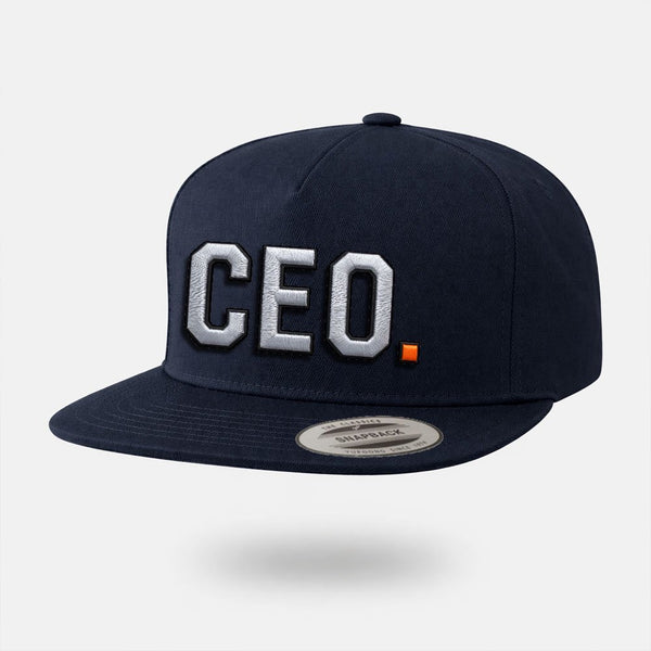 CEO. Puff Embroidered Five-Panel Cotton Twill Snapback Cap