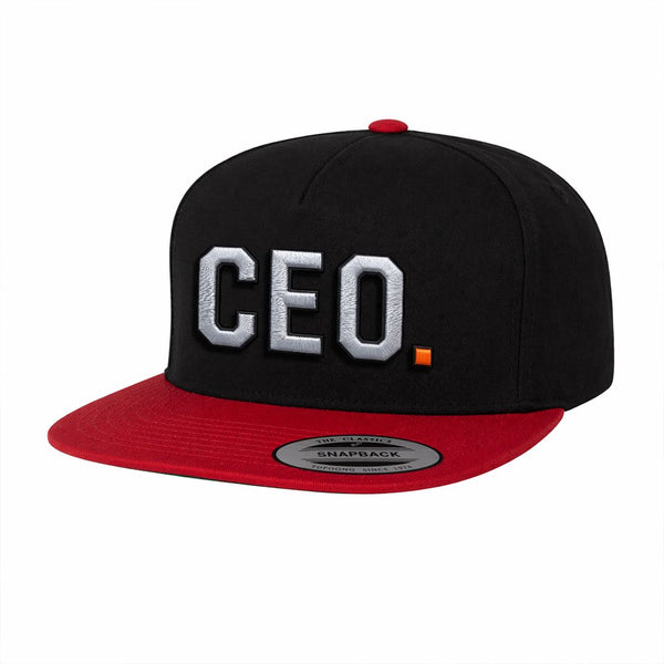 CEO. Puff Embroidered Five-Panel Cotton Twill Snapback Cap