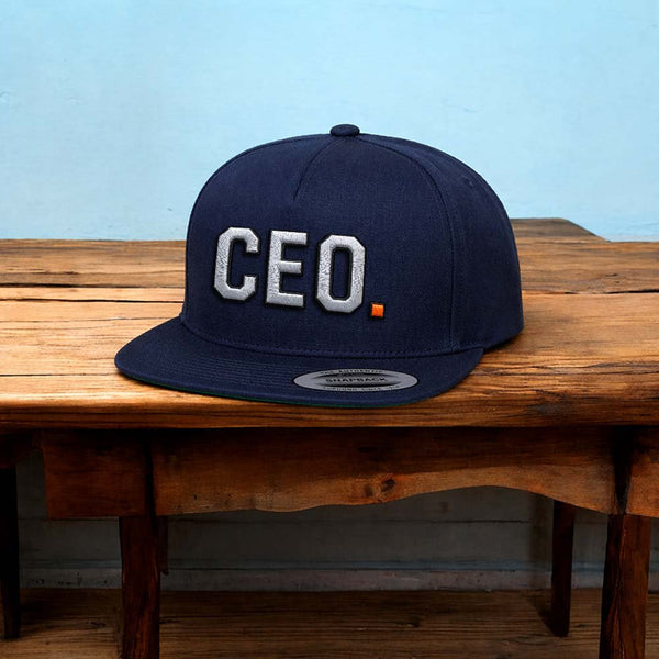 CEO. Puff Embroidered Five-Panel Cotton Twill Snapback Cap
