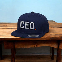 CEO. Puff Embroidered Five-Panel Cotton Twill Snapback Cap