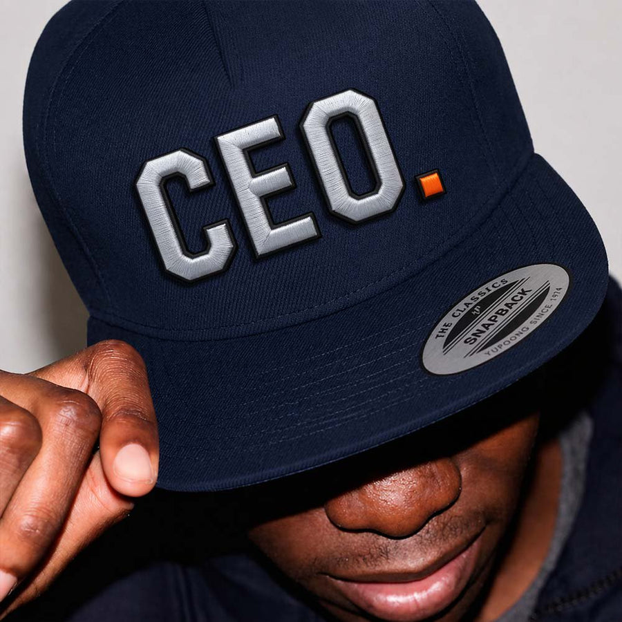 CEO. Puff Embroidered Five-Panel Cotton Twill Snapback Cap