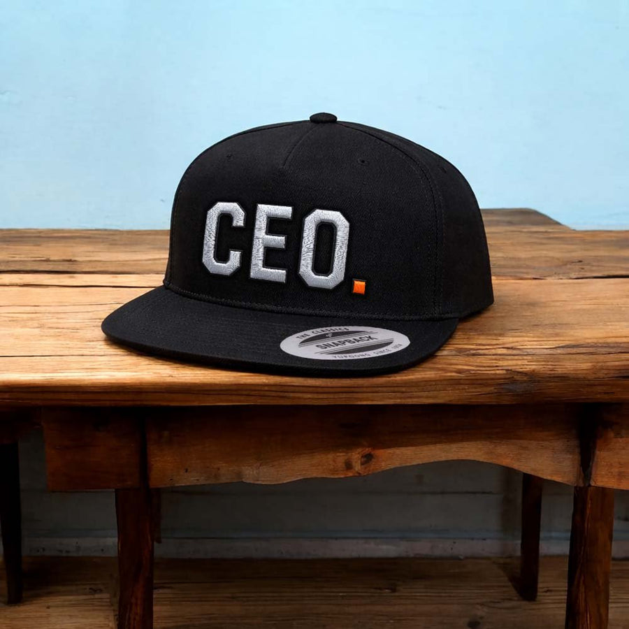 CEO. Puff Embroidered Five-Panel Cotton Twill Snapback Cap