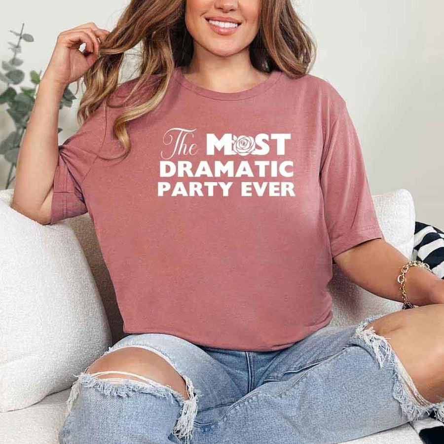 May include Mauve fun and trendy Bachelorette party t shirt with stylish slogans vibrant colors bridal squad outfit perfect for girls night out celebration!