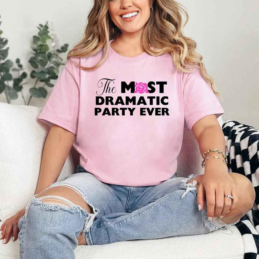 May include Pink fun and trendy Bachelorette party t shirt with stylish slogans vibrant colors bridal squad outfit perfect for girls night out celebration!