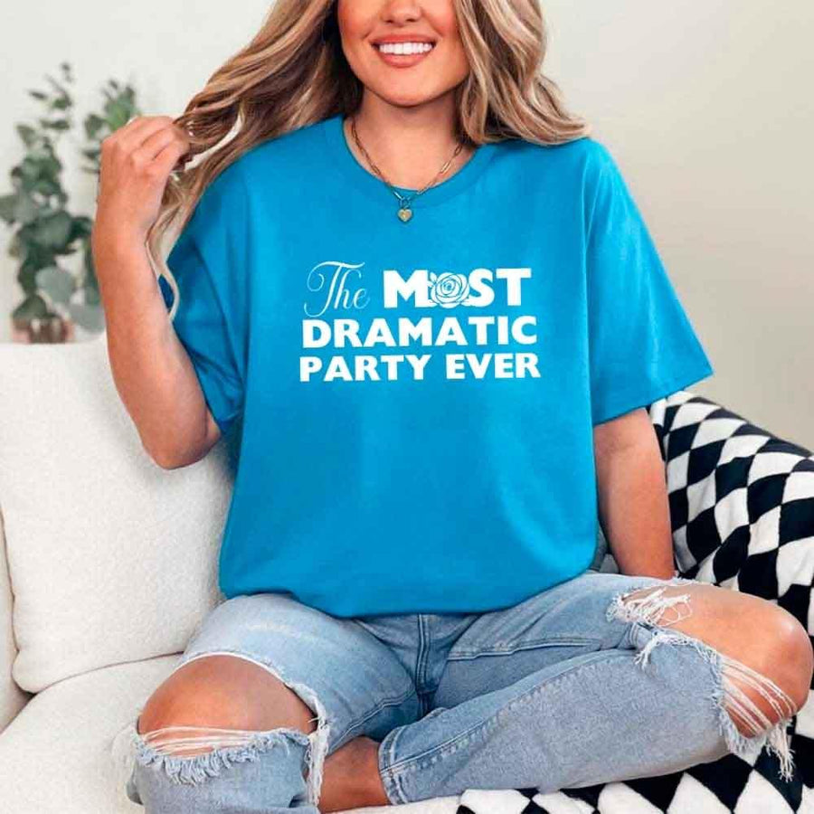 May include Sapphire fun and trendy Bachelorette party t shirt with stylish slogans vibrant colors bridal squad outfit perfect for girls night out celebration!