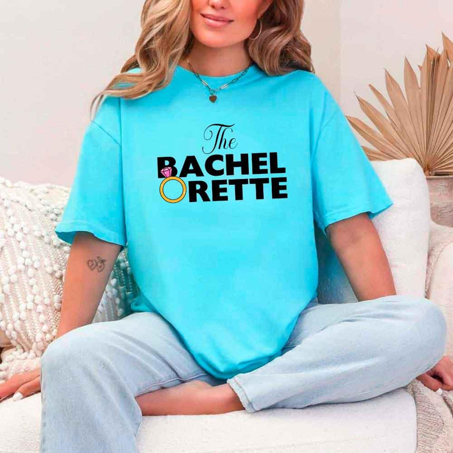 May include Turquoise fun and trendy Bachelorette party t shirt with stylish slogans vibrant colors bridal squad outfit perfect for girls night out celebration!