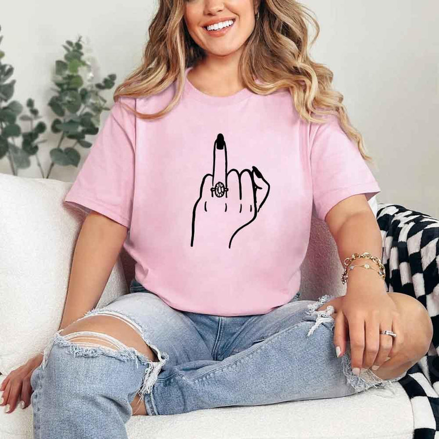 May include Pink Funny Bridal Engagement Party Shirt with a playful Finger T-Shirt design, perfect for bridal celebrations, engagement parties, and making a statement!
