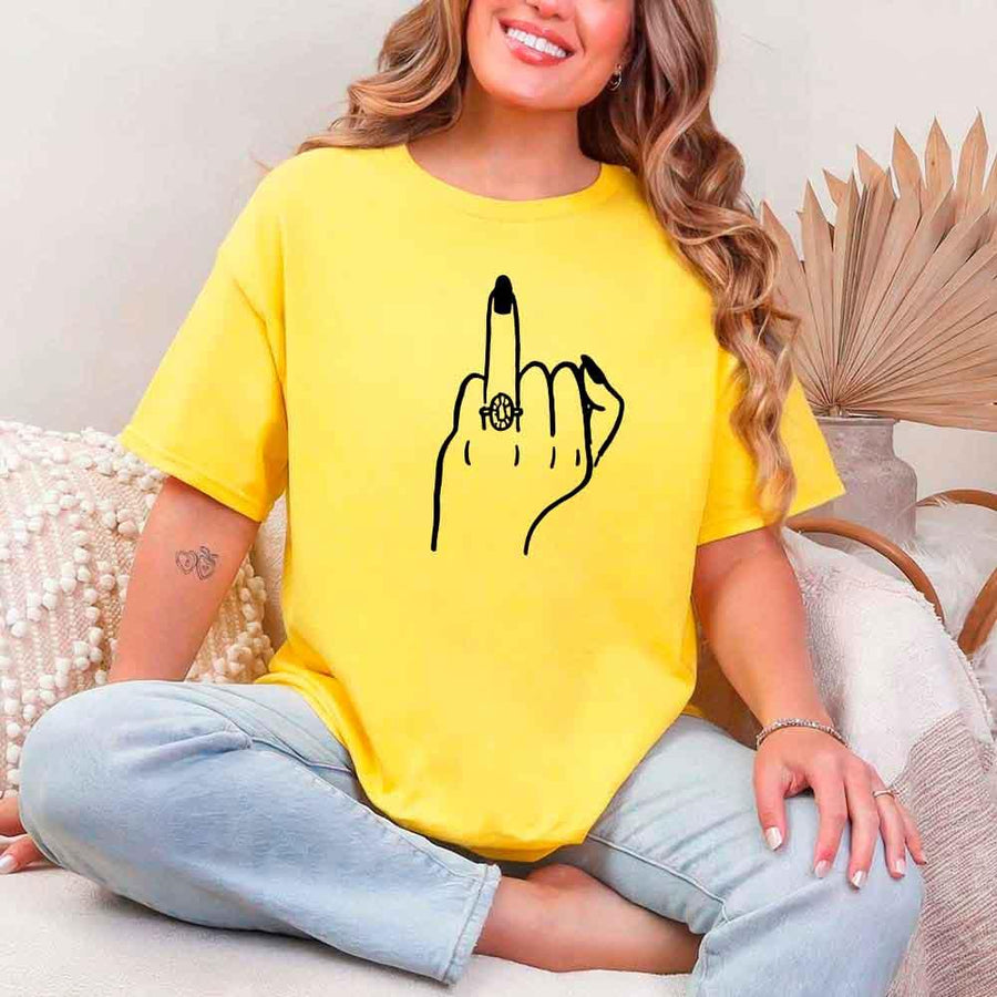 May include Daisy Funny Bridal Engagement Party Shirt with a playful Finger T-Shirt design, perfect for bridal celebrations, engagement parties, and making a statement!
