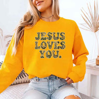 Jesus Loves You Camouflage Sweatshirt - Religious Message Sweatshirt