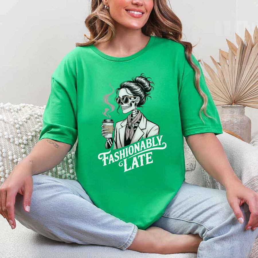 Fashionably Late Unisex Short Sleeve Tee – Funny Casual Graphic Shirt