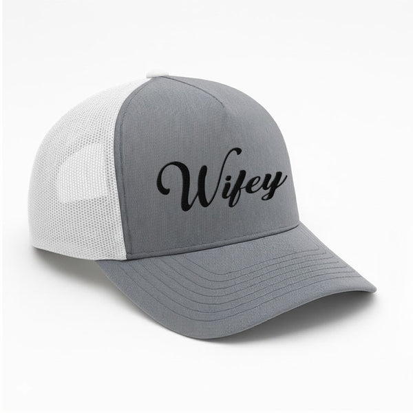 Embroidered Wifey Trucker Hat – Classic Mesh Cap for Wedding or Anniversary