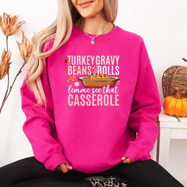 Turkey Gravy Beans & Rolls Sweatshirt – Funny Thanksgiving Casserole Crewneck