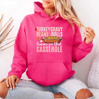 Turkey Gravy Beans & Rolls Hoodie – Funny Thanksgiving Casserole Hoodies