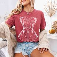 May include a person wearing a Crimson I Am The Tea That You Are Having Comfort Colors T-Shirt featuring royal court inspired graphic and relaxed fit.