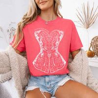 May include a person wearing a Watermelon I Am The Tea That You Are Having Comfort Colors T-Shirt featuring royal court inspired graphic and relaxed fit.