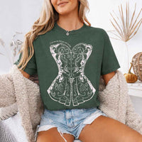 May include a person wearing a Moss I Am The Tea That You Are Having Comfort Colors T-Shirt featuring royal court inspired graphic and relaxed fit.