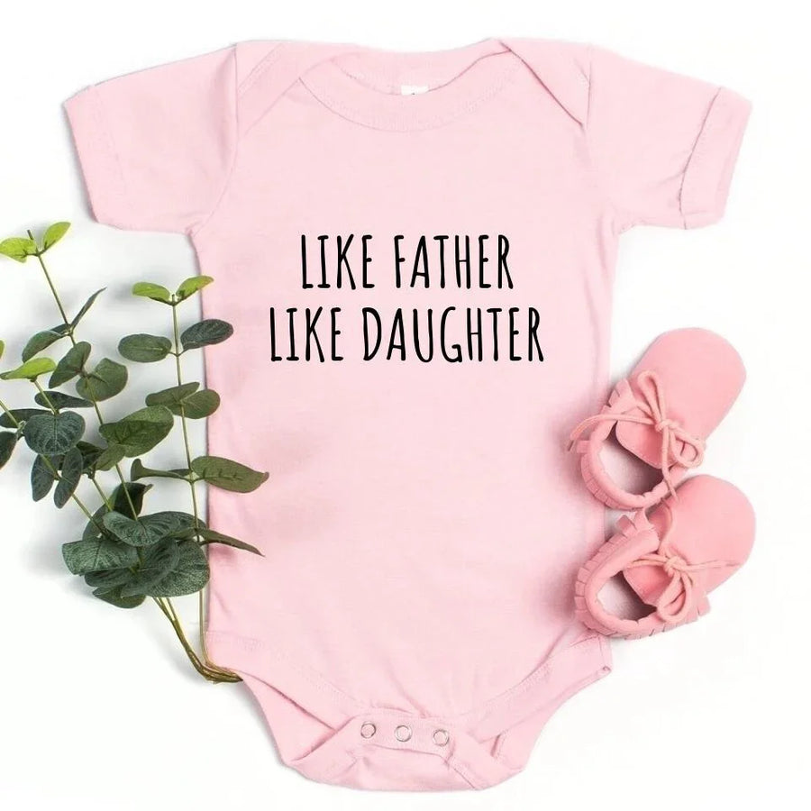 May include dad and daughter wearing Like Father Like Daughter matching tees, perfect for family photos or gift occasions.
