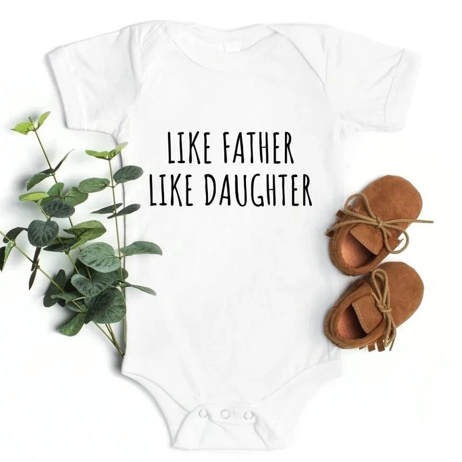 May include dad and daughter wearing Like Father Like Daughter matching tees, perfect for family photos or gift occasions.