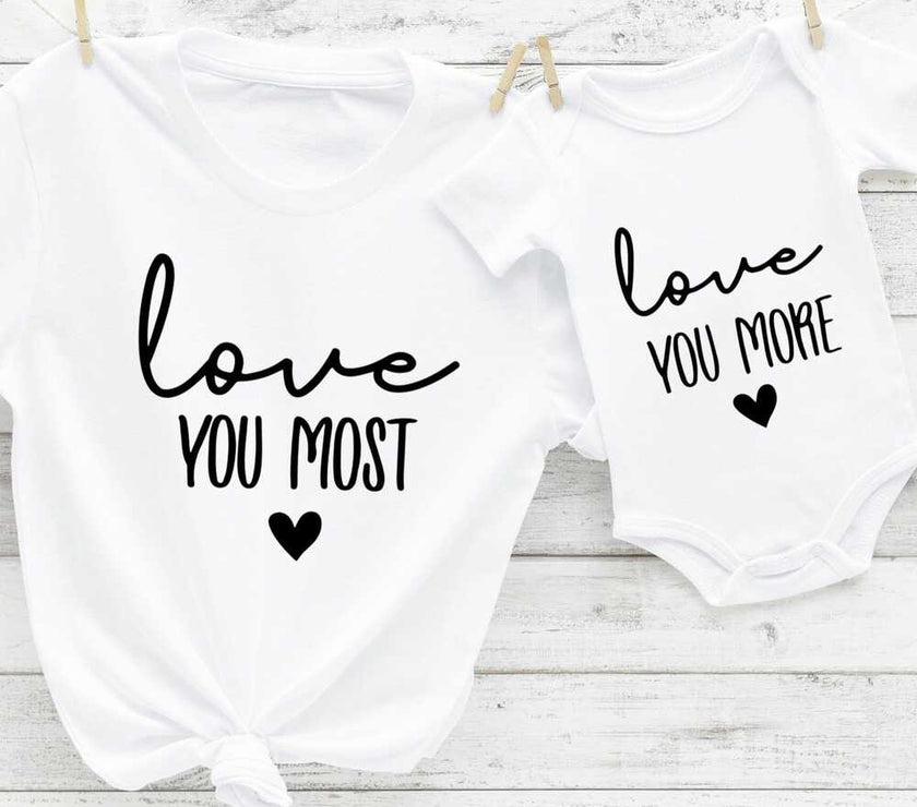 Love You Most/More Mama And Kids Tee