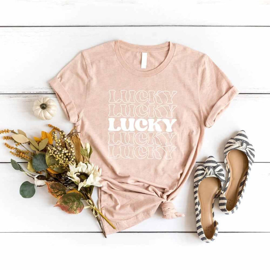 May include a Lucky 5 St. Patty’s T-Shirt featuring a festive Irish-inspired design with green tones and bold typography.