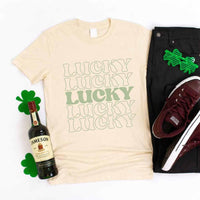 May include a Lucky 5 St. Patty’s T-Shirt featuring a festive Irish-inspired design with green tones and bold typography.