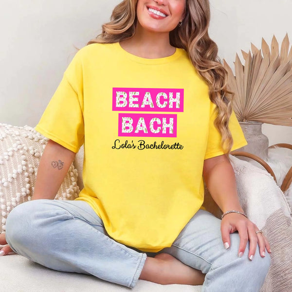 May include Daisy personalized matching beach bridal shirts for bridesmaids, maid of honor, and bride, perfect for bachelorette parties and bridal showers.