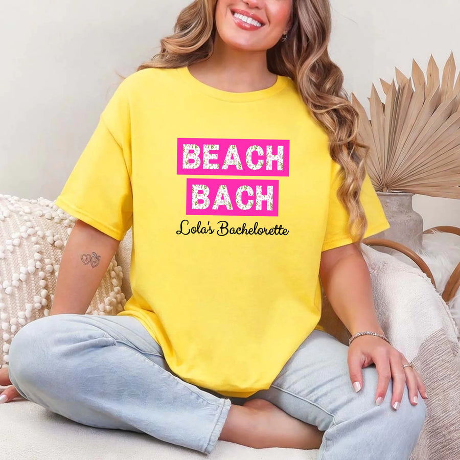 May include Daisy personalized matching beach bridal shirts for bridesmaids, maid of honor, and bride, perfect for bachelorette parties and bridal showers.