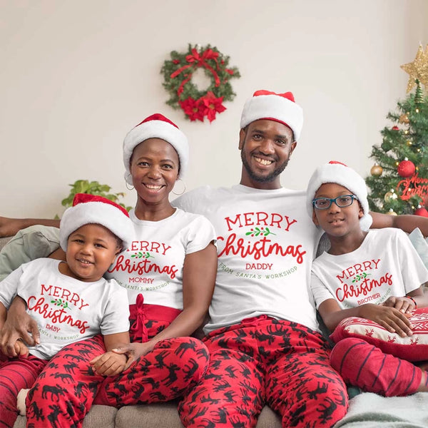 Merry Christmas Family Personalized Tee