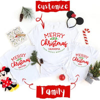 Merry Christmas Family Personalized Tee