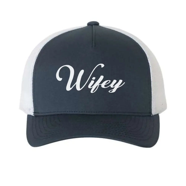 Embroidered Wifey Trucker Hat – Classic Mesh Cap for Wedding or Anniversary