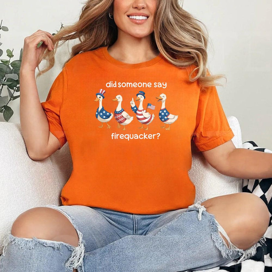 Firequacker Goose Patriotic Tee – Unique Funny 4th of July Shirt for Independence Day