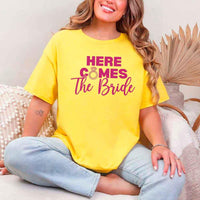 May include Daisy Party Time with "Here Comes the Bride - Here Comes the Party" T-Shirt, perfect for bachelorette parties, bridal showers, and fun celebrations!