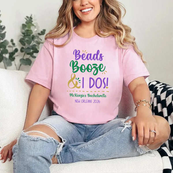 May include Pink a personalized bachelorette party shirt with custom design for the bride, bridesmaids, or bridal party, perfect for pre-wedding events.