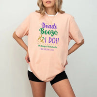 May include Peach a personalized bachelorette party shirt with custom design for the bride, bridesmaids, or bridal party, perfect for pre-wedding events.
