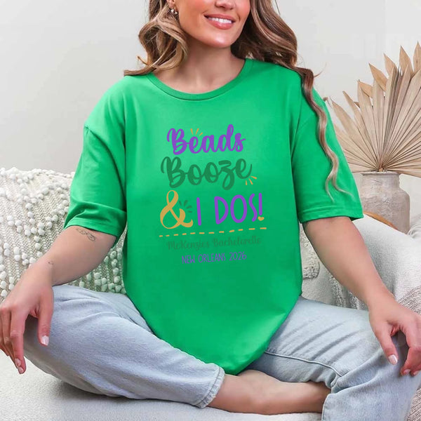 May include Green a personalized bachelorette party shirt with custom design for the bride, bridesmaids, or bridal party, perfect for pre-wedding events.