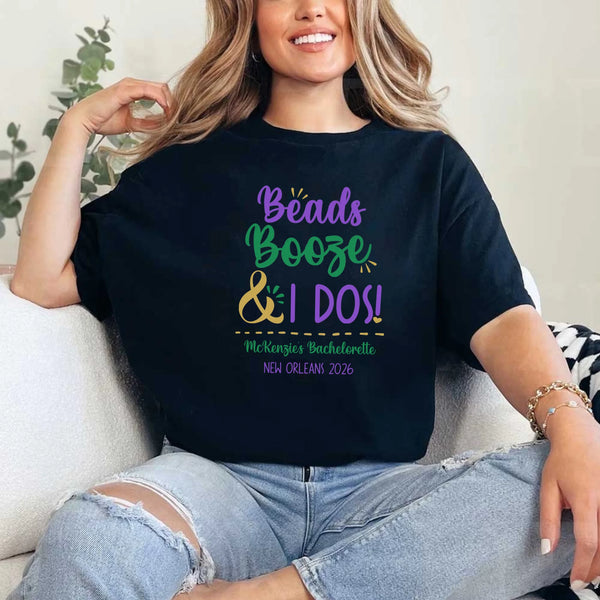 May include Black a personalized bachelorette party shirt with custom design for the bride, bridesmaids, or bridal party, perfect for pre-wedding events.