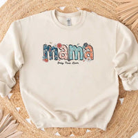 Custom Mama Sweatshirt – Kids’ Names with Floral Mama Text 6