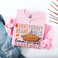 Turkey Gravy Beans & Rolls Sweatshirt – Funny Thanksgiving Casserole Crewneck