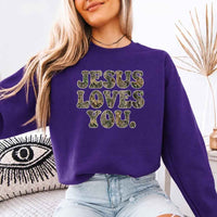 Jesus Loves You Camouflage Sweatshirt - Religious Message Sweatshirt
