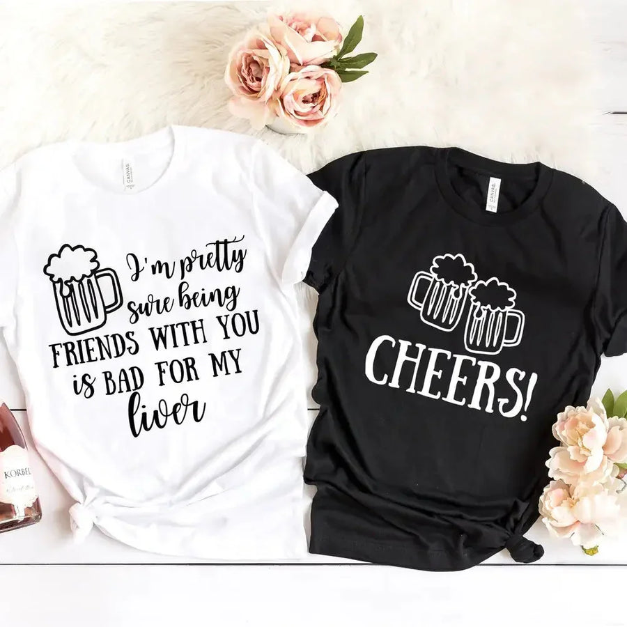 Raising Glasses, Risking Livers Couples Tee