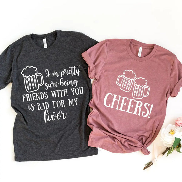 Raising Glasses, Risking Livers Couples Tee