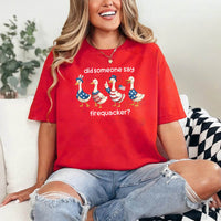 Firequacker Goose Patriotic Tee – Unique Funny 4th of July Shirt for Independence Day