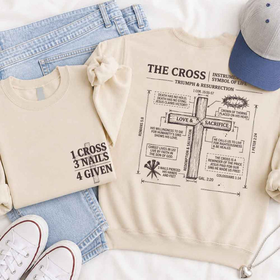 The Cross Sweatshirt - Christian Faith Graphic Sweatshirt