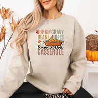 Turkey Gravy Beans & Rolls Sweatshirt – Funny Thanksgiving Casserole Crewneck