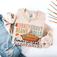 Turkey Gravy Beans & Rolls Sweatshirt – Funny Thanksgiving Casserole Crewneck