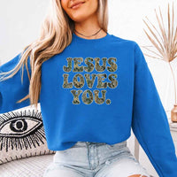 Jesus Loves You Camouflage Sweatshirt - Religious Message Sweatshirt